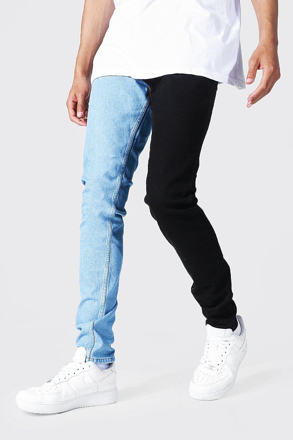 Mens Blue Tall Skinny Spliced Jean, Blue